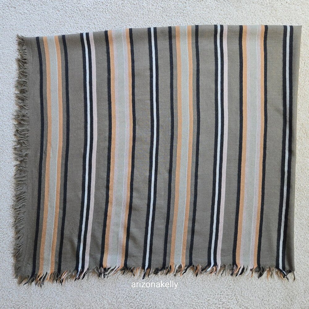HUGE Wilfred Wool Stripe Blanket Scarf *FLAW* Aritzia - Picture 12 of 13